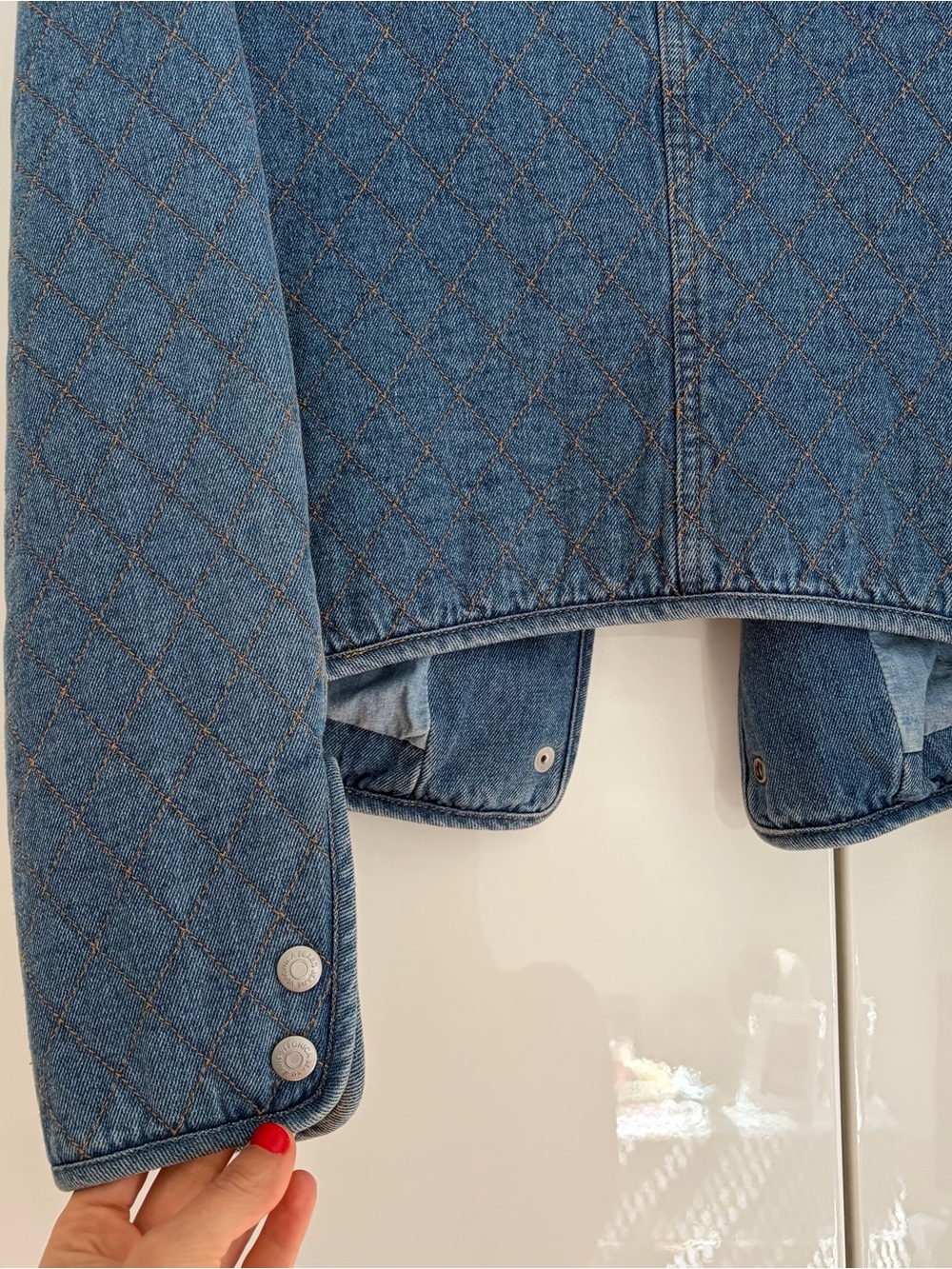 Veronica Beard Quilted Denim Jacket with Puff Shoulders - Picture 8 of 8